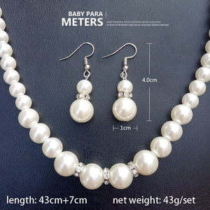 Crystal Pearls Necklace With Earrings & Bracelet - All-In-One Store