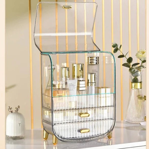 Desktop Transparent Cosmetic Storage Box - All-In-One Store