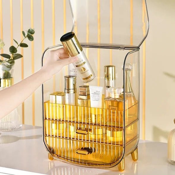 Desktop Transparent Cosmetic Storage Box - All-In-One Store