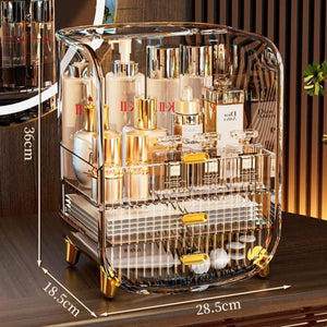 Desktop Transparent Cosmetic Storage Box - All-In-One Store
