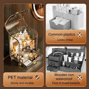 Desktop Transparent Cosmetic Storage Box - All-In-One Store