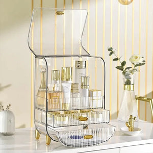 Desktop Transparent Cosmetic Storage Box - All-In-One Store
