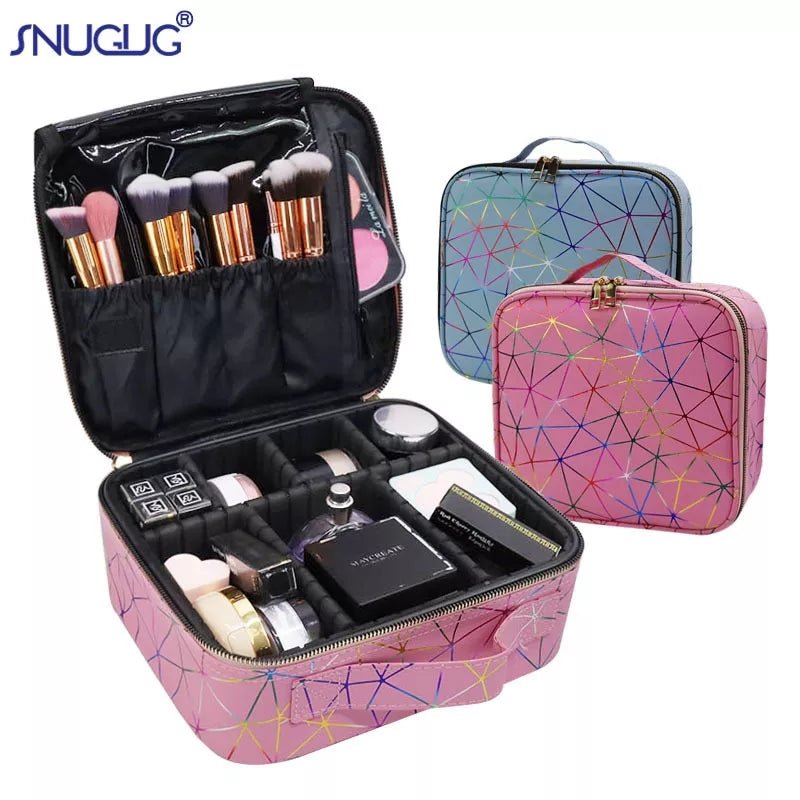 Diamond Pu Travel Cosmetic Bag - Large - All-In-One Store