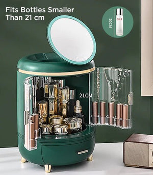 Double Door Cosmetic Organizer With Mirror - All-In-One Store