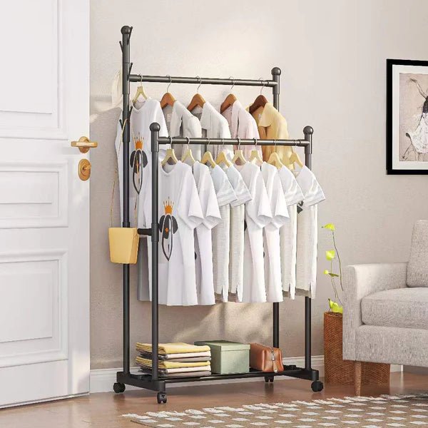Double Portion Cloth Hanging Rack - All-In-One Store