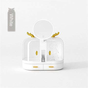 Elegant Makeup Organizer With LED Mirror - All-In-One Store