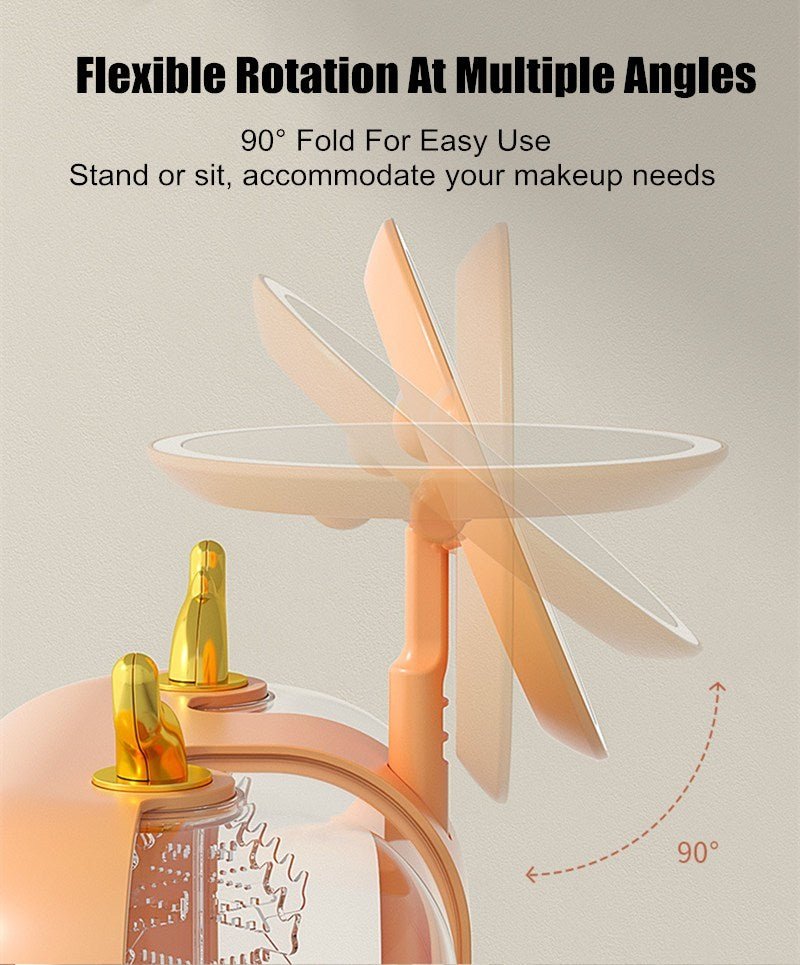 Elegant Makeup Organizer With LED Mirror - All-In-One Store