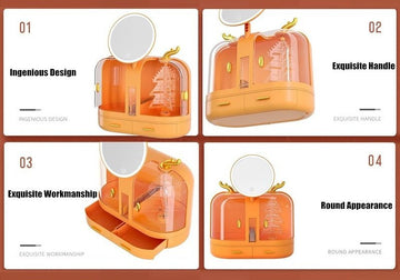 Elegant Makeup Organizer With LED Mirror - All-In-One Store