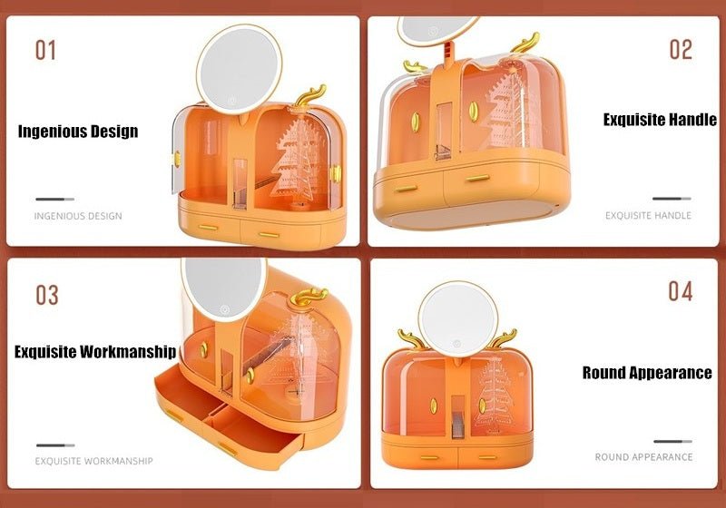 Elegant Makeup Organizer With LED Mirror - All-In-One Store