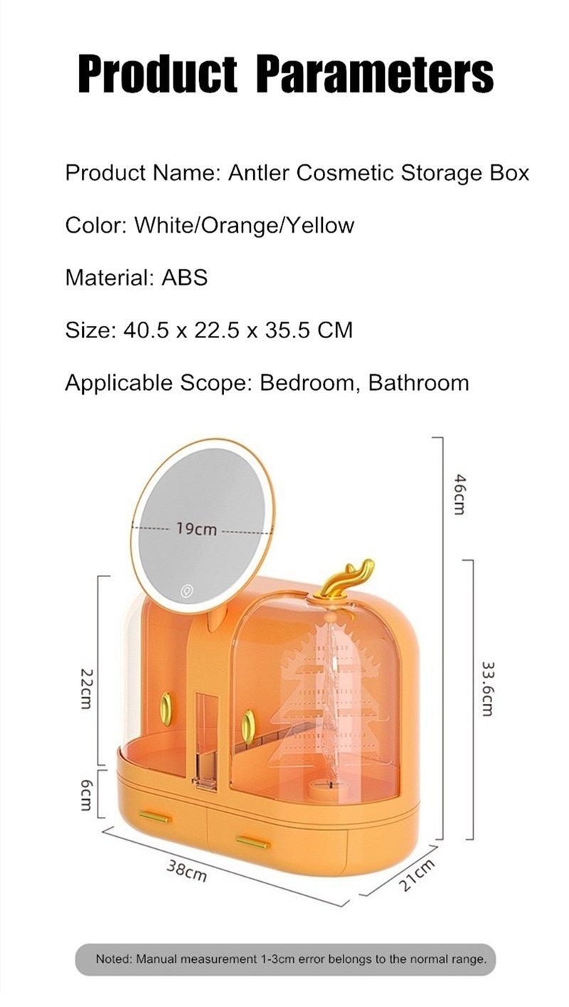 Elegant Makeup Organizer With LED Mirror - All-In-One Store