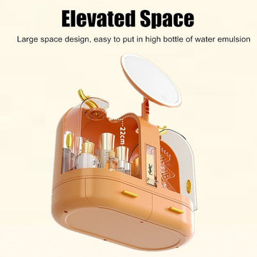 Elegant Makeup Organizer With LED Mirror - All-In-One Store