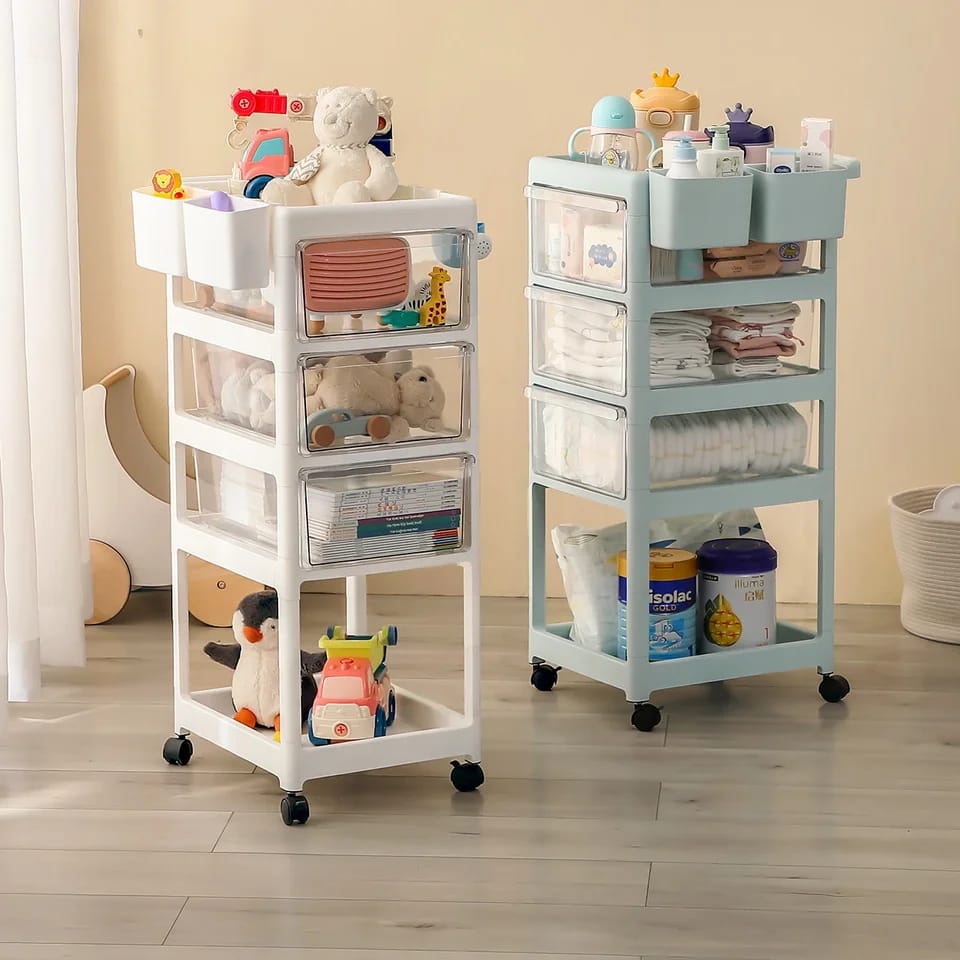 Essential Baby Supplies Trolley 4 Layers All In One Store