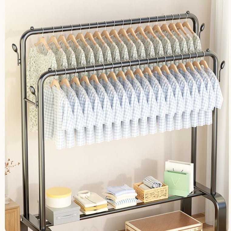 Floor-Standing Cloth Rack With Wheels - All-In-One Store