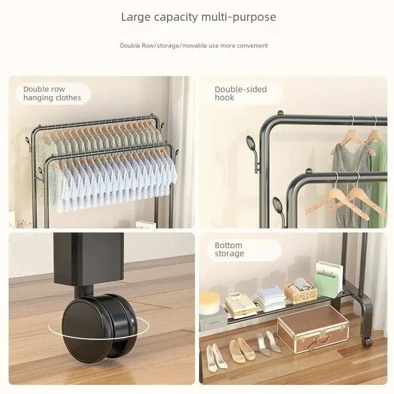 Floor-Standing Cloth Rack With Wheels - All-In-One Store