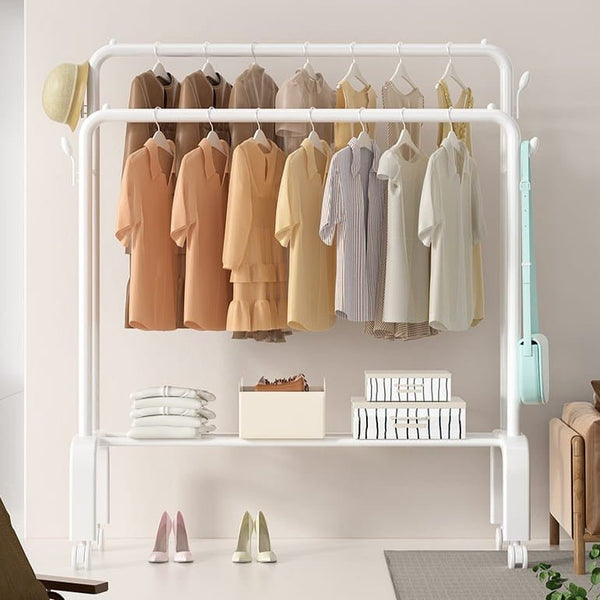 Floor-Standing Cloth Rack With Wheels - All-In-One Store