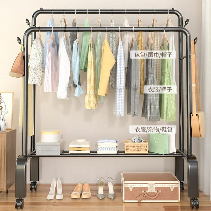 Floor-Standing Cloth Rack With Wheels - All-In-One Store