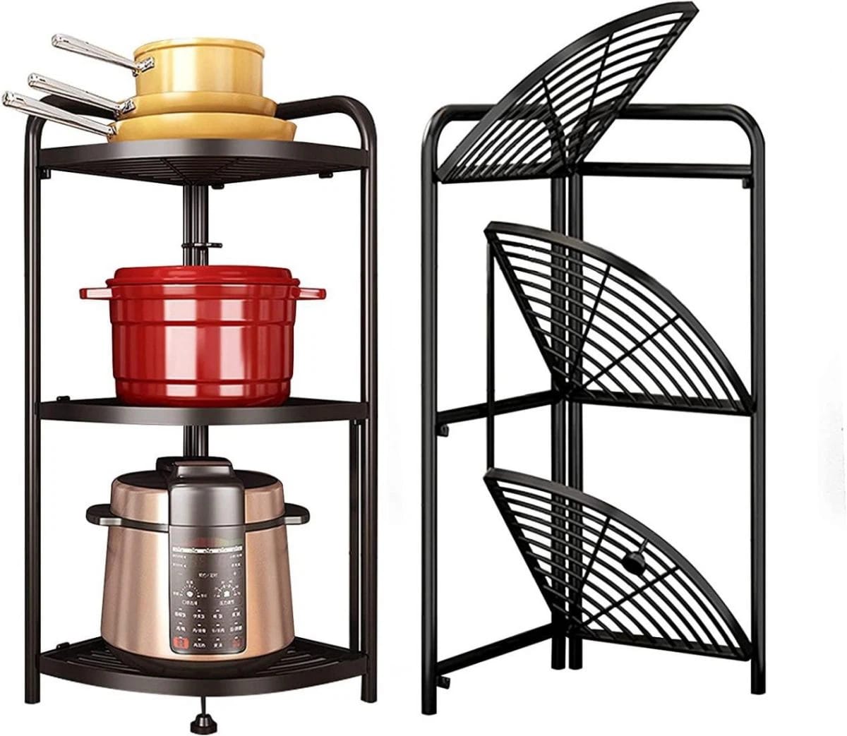 Foldable Corner Shelf with Tripod Base - All-In-One Store