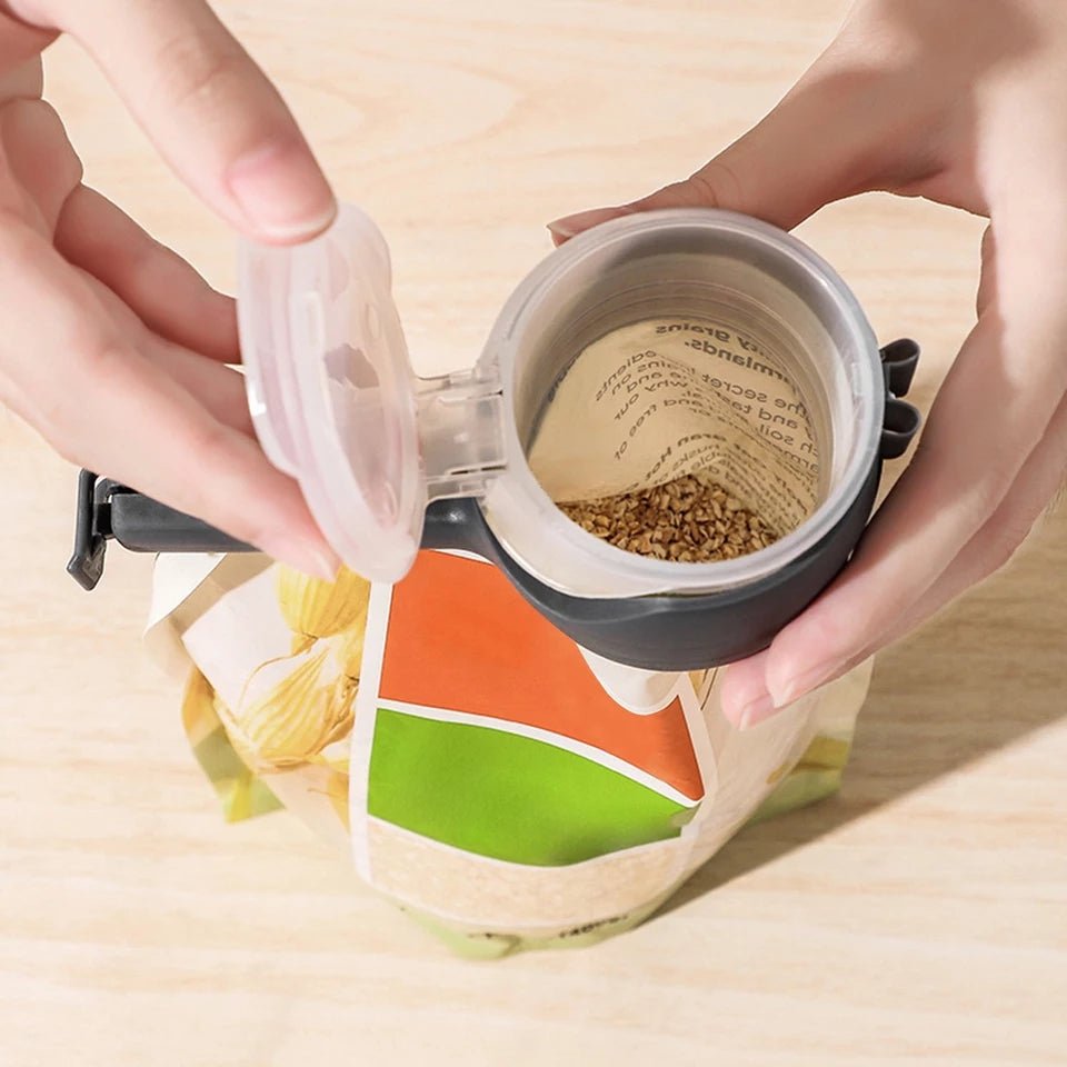 Food Storage Sealing Clips with Pour Spouts - All-In-One Store