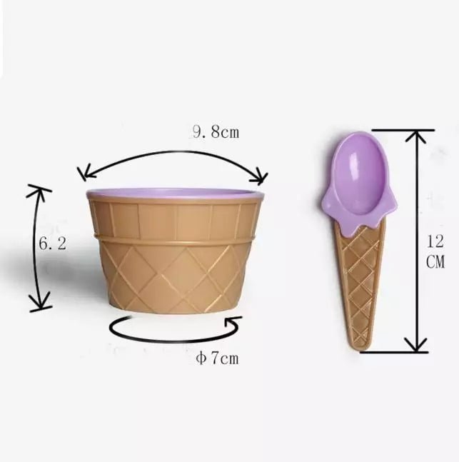 Ice Cream Bowl With Spoon Pack of 6 - All-In-One Store