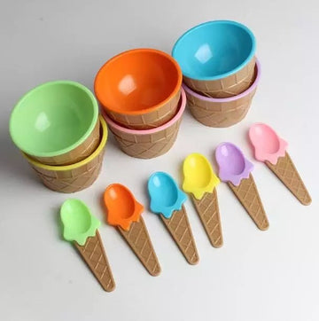 Ice Cream Bowl With Spoon Pack of 6 - All-In-One Store