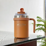 SITARAYURI Spill-Proof Dual-Lid Insulated Stainless Steel Mug (500ml) (ZF-032)