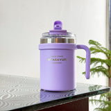 SITARAYURI Spill-Proof Dual-Lid Insulated Stainless Steel Mug (500ml) (ZF-032)