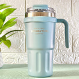 SITARAYURI Dual-Lid Double Wall Insulated Stainless Steel Tumbler (600ml) (ZF-037)
