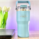 SITARAYURI LeakProof Dual-Lid Insulated Stainless Steel Tumbler (600ml) (ZF-001)