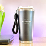 SITARAYURI Anti-Spill Double-Wall Insulated Stainless Steel Mug with Strap (580ml) (ZF-024)