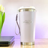 SITARAYURI Anti-Spill Double-Wall Insulated Stainless Steel Mug with Strap (580ml) (ZF-024)