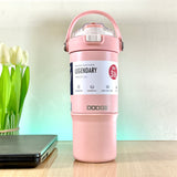 DODGE - Double Wall Vacuum Stainless Steel Tumbler with Dual-Sipping & Handle (770ml) (DB-23682-S)