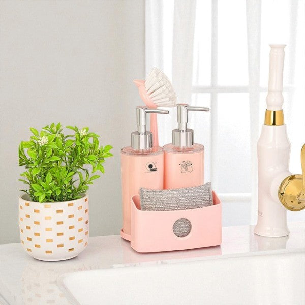 Twin Liquid Dispenser with Sponge Holder & Brush (1936) by Limon