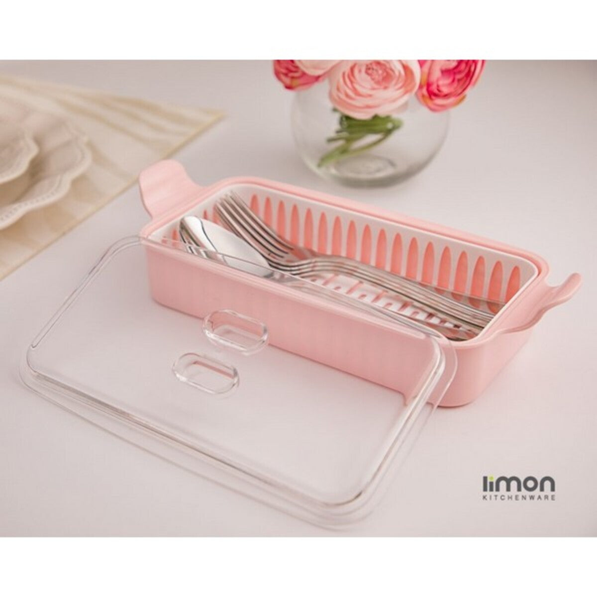 Cutlery Box with Lid and Drain (1035) by Limon