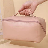 Large capacity leather Travel Cosmetic Bag - All-In-One Store