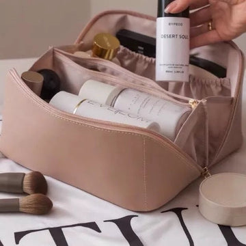 Large capacity leather Travel Cosmetic Bag - All-In-One Store