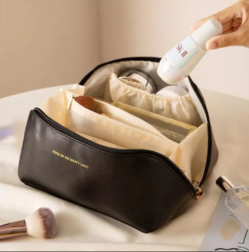 Large capacity leather Travel Cosmetic Bag - All-In-One Store