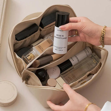 Large capacity leather Travel Cosmetic Bag - All-In-One Store