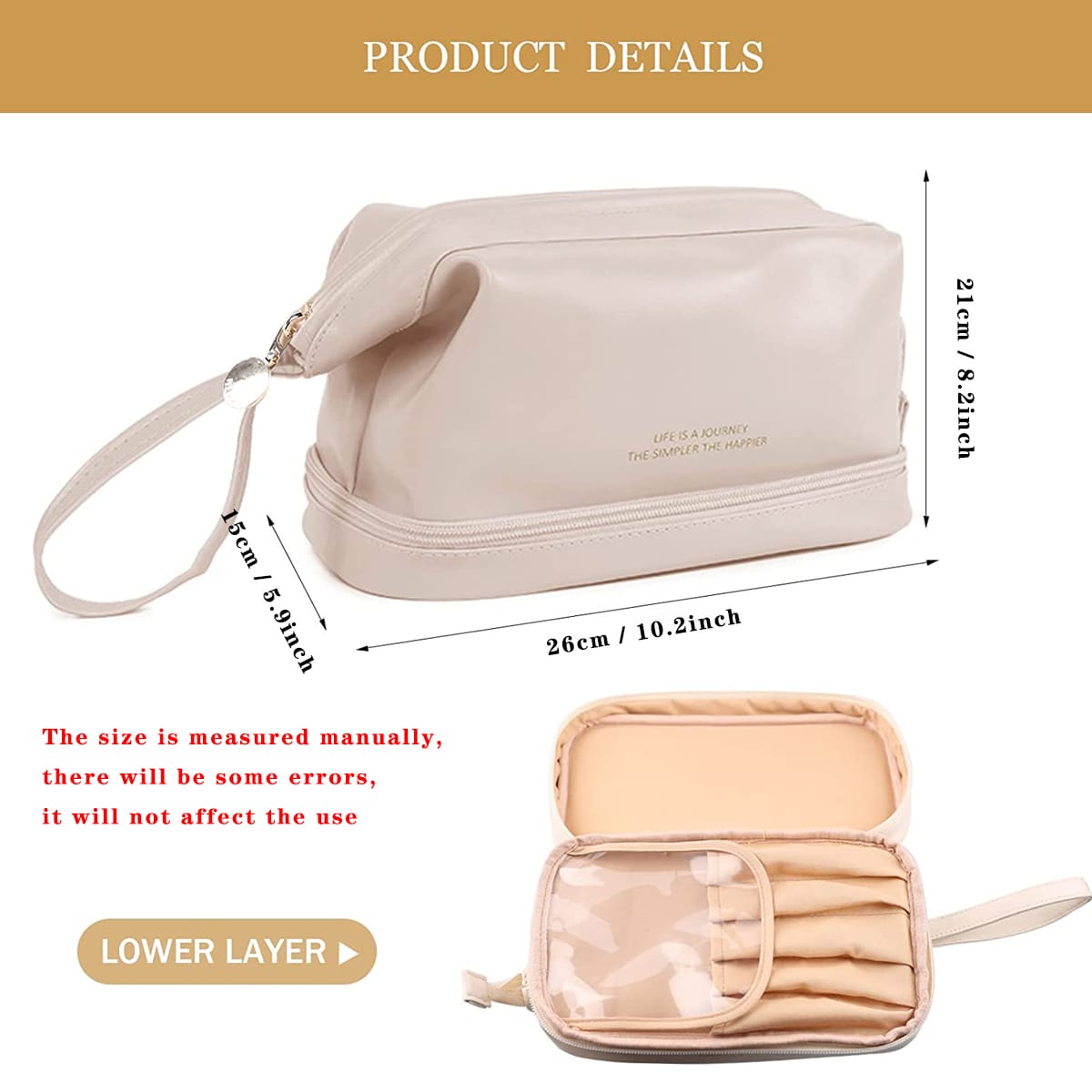 Large Double Layer Cosmetic Bag - All-In-One Store