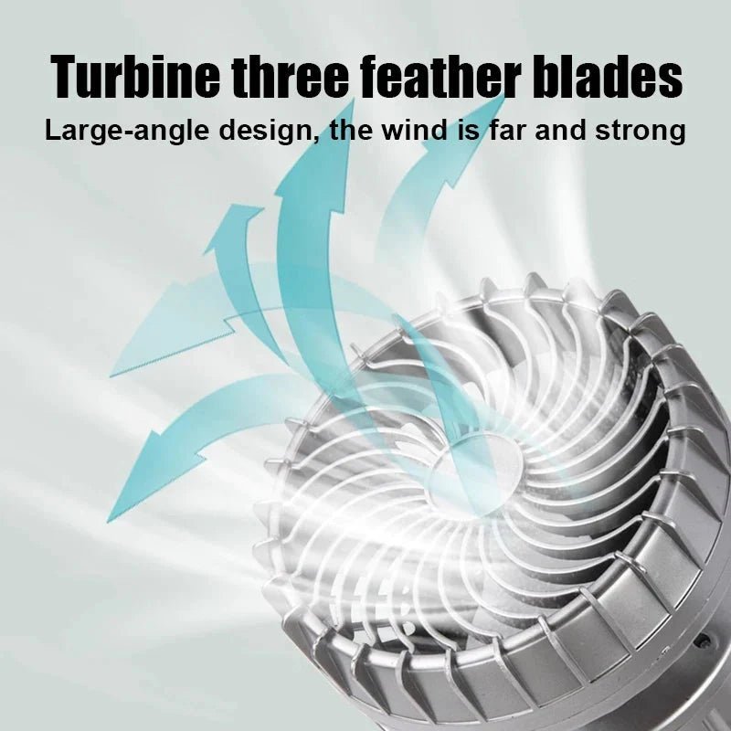 LED Solar Power Fan With Camping Light - All-In-One Store