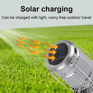 LED Solar Power Fan With Camping Light - All-In-One Store