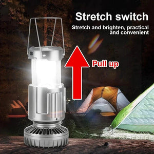 LED Solar Power Fan With Camping Light - All-In-One Store