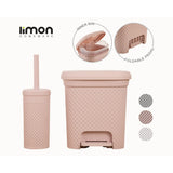 LuxePattern 5L Dustbin & Brush Set (2445) by Limon