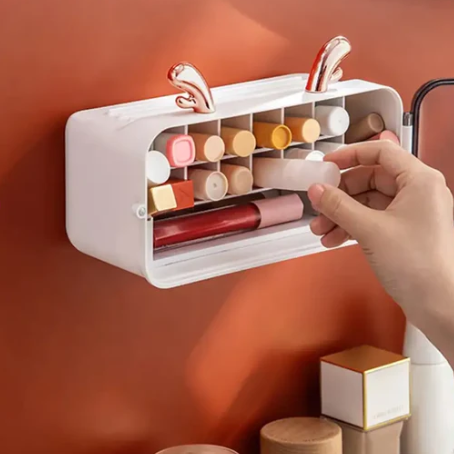 The Lipstick Organizing Solution with Magnetic Mirror - For Wall & Tabletop