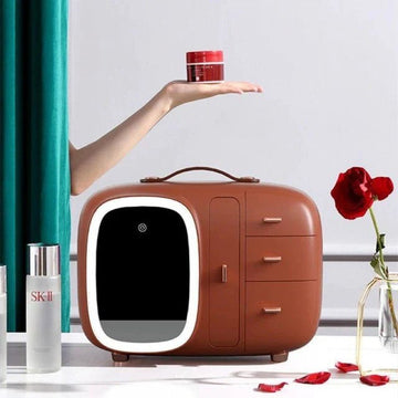 Makeup Storage Organizer With Mirror - All-In-One Store