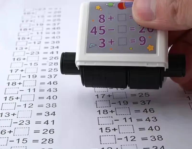 Math Roller Stamp With Ink Refill...... - All-In-One Store