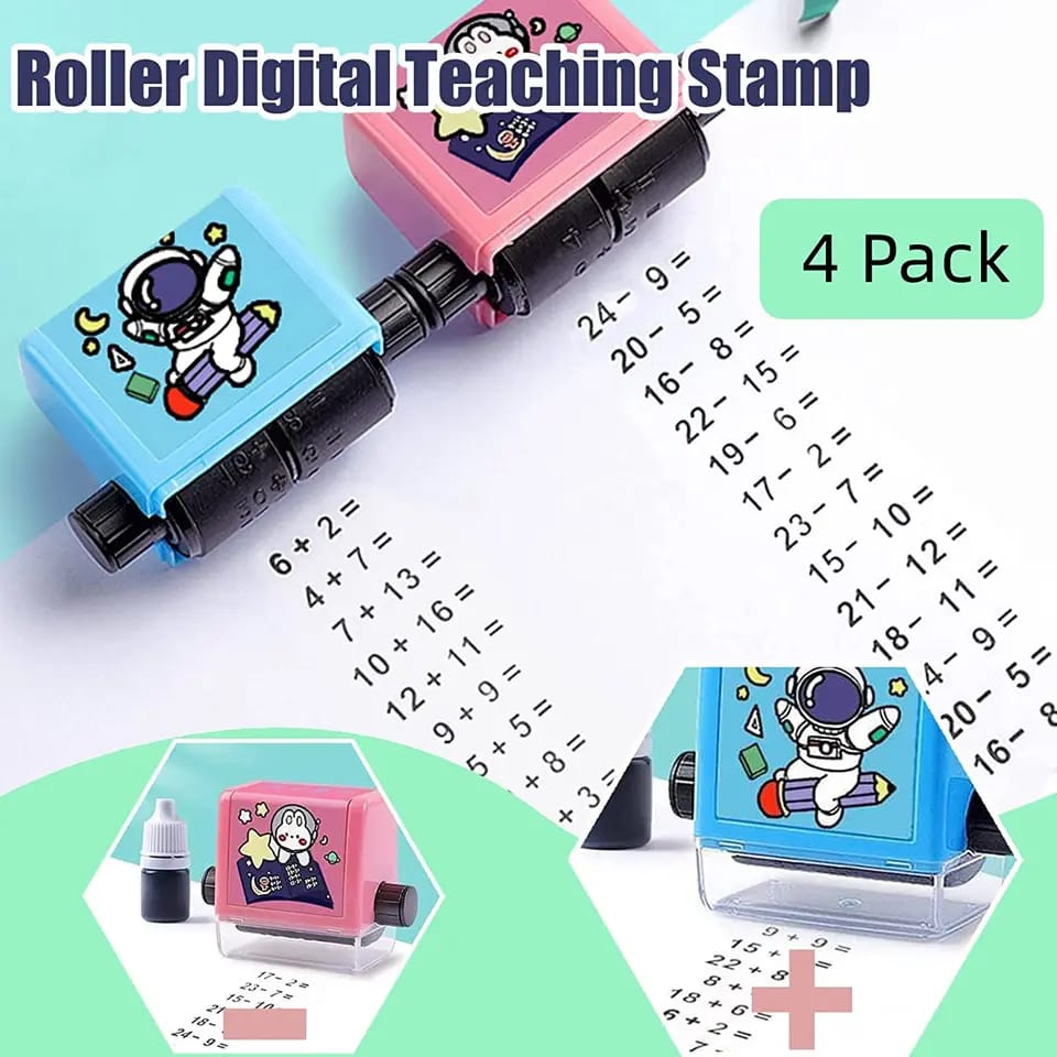 Math Roller Stamp With Ink Refill...... - All-In-One Store