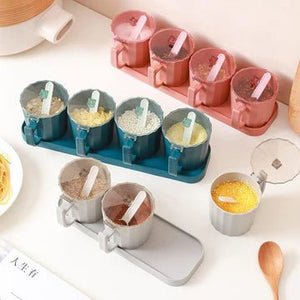 Multi Grid Kitchen Seasoning Set With Spoons - All-In-One Store