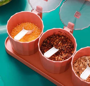 Multi Grid Kitchen Seasoning Set With Spoons - All-In-One Store