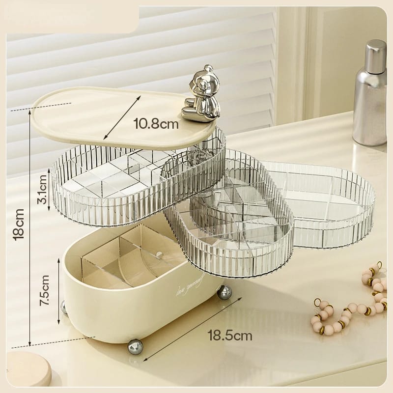 Multi layer Rotating Desktop Cosmetic Organizer - All-In-One Store
