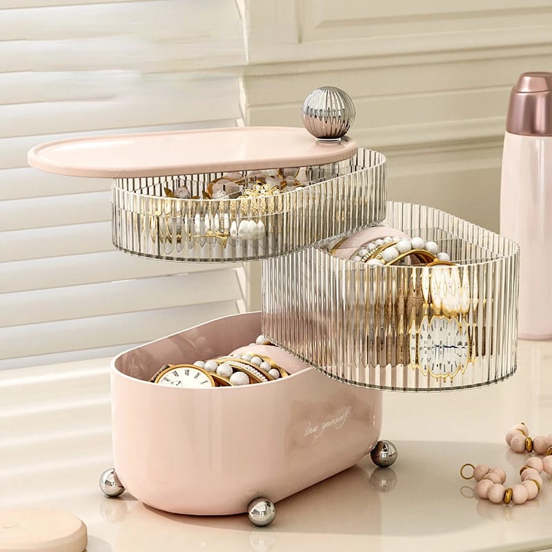 Multi layer Rotating Desktop Cosmetic Organizer - All-In-One Store